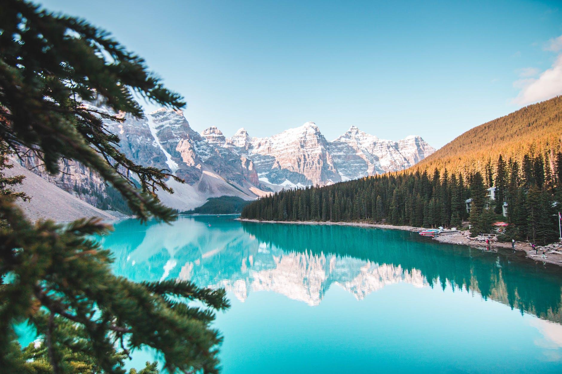 beautiful view of moraine lake, illustrating: guided imagery, sensory engagement, and positive visualization 