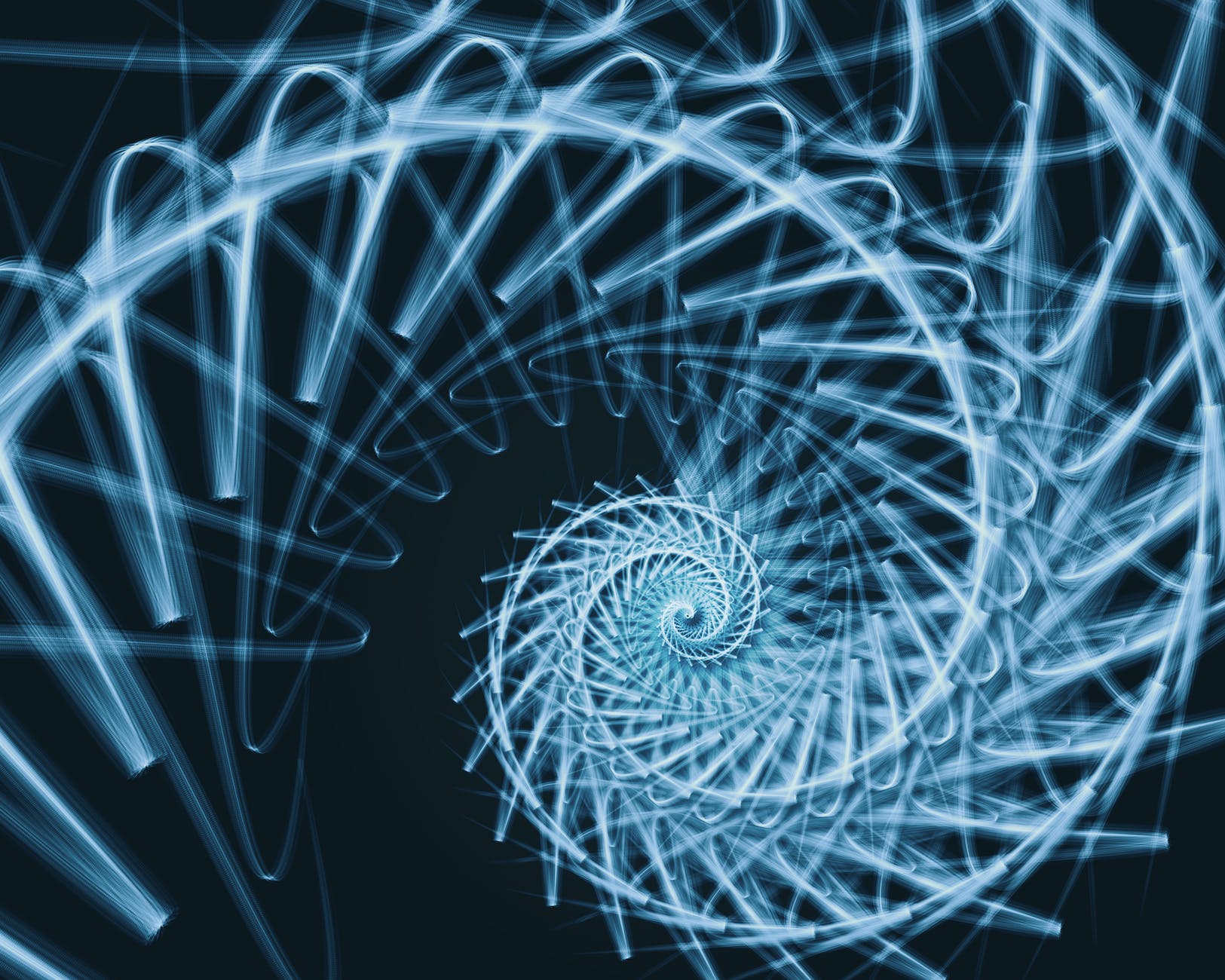 blue spiral neon light