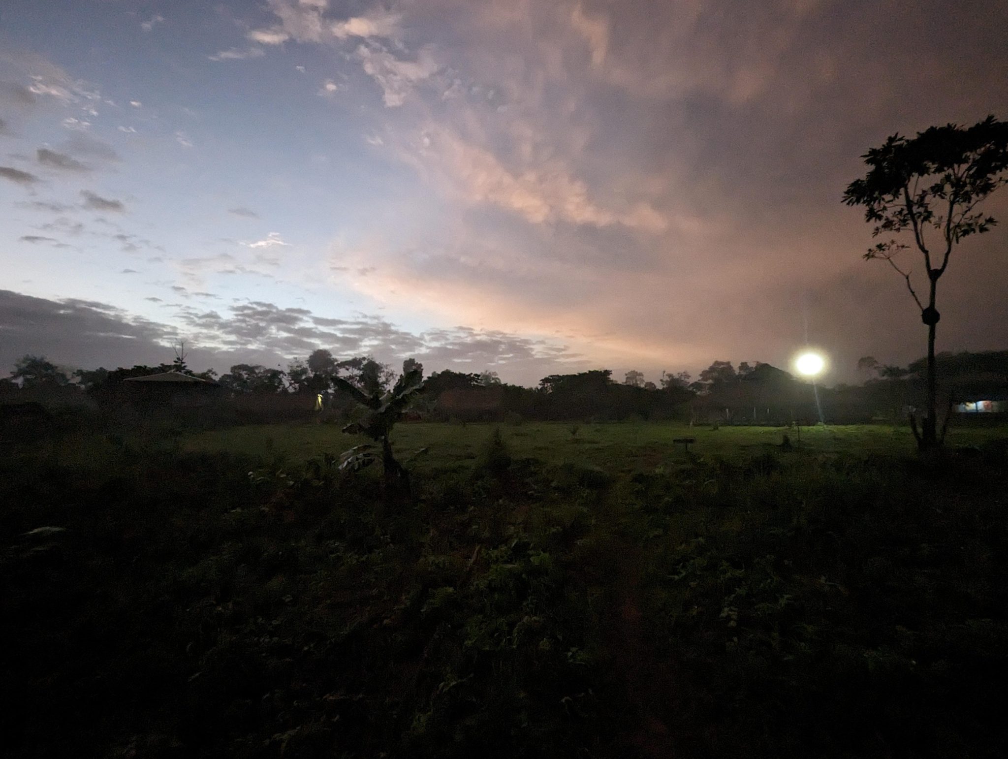 Nightfall in the village at Txana Huya Intercultural Center near Tarahuaca, Acre, Brazil. Photo by mayryanna.