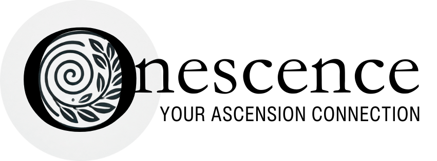 Onescence Logo with the tagline: Your Ascension Connection&mdash;inviting readers to explore the free resources of this online periodical.