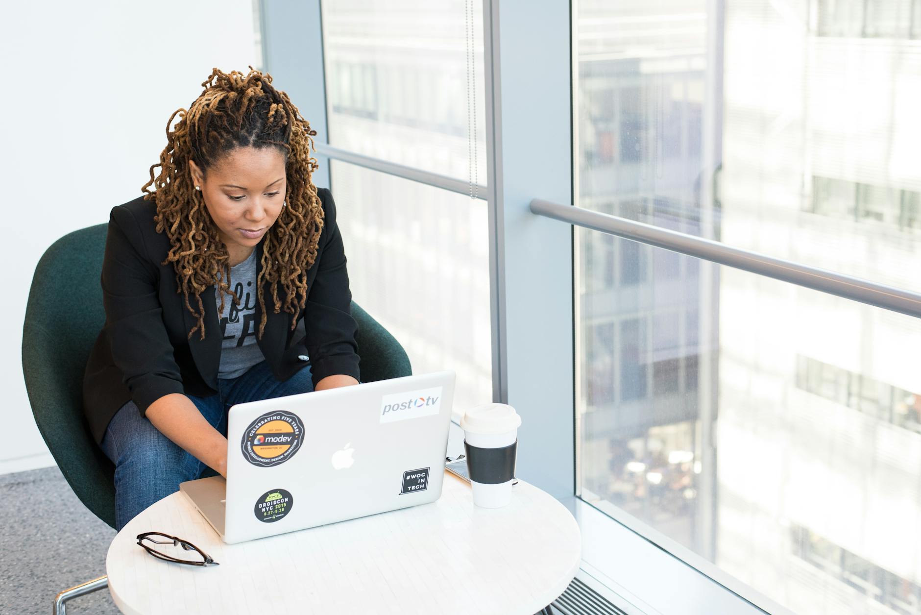 person using macbook