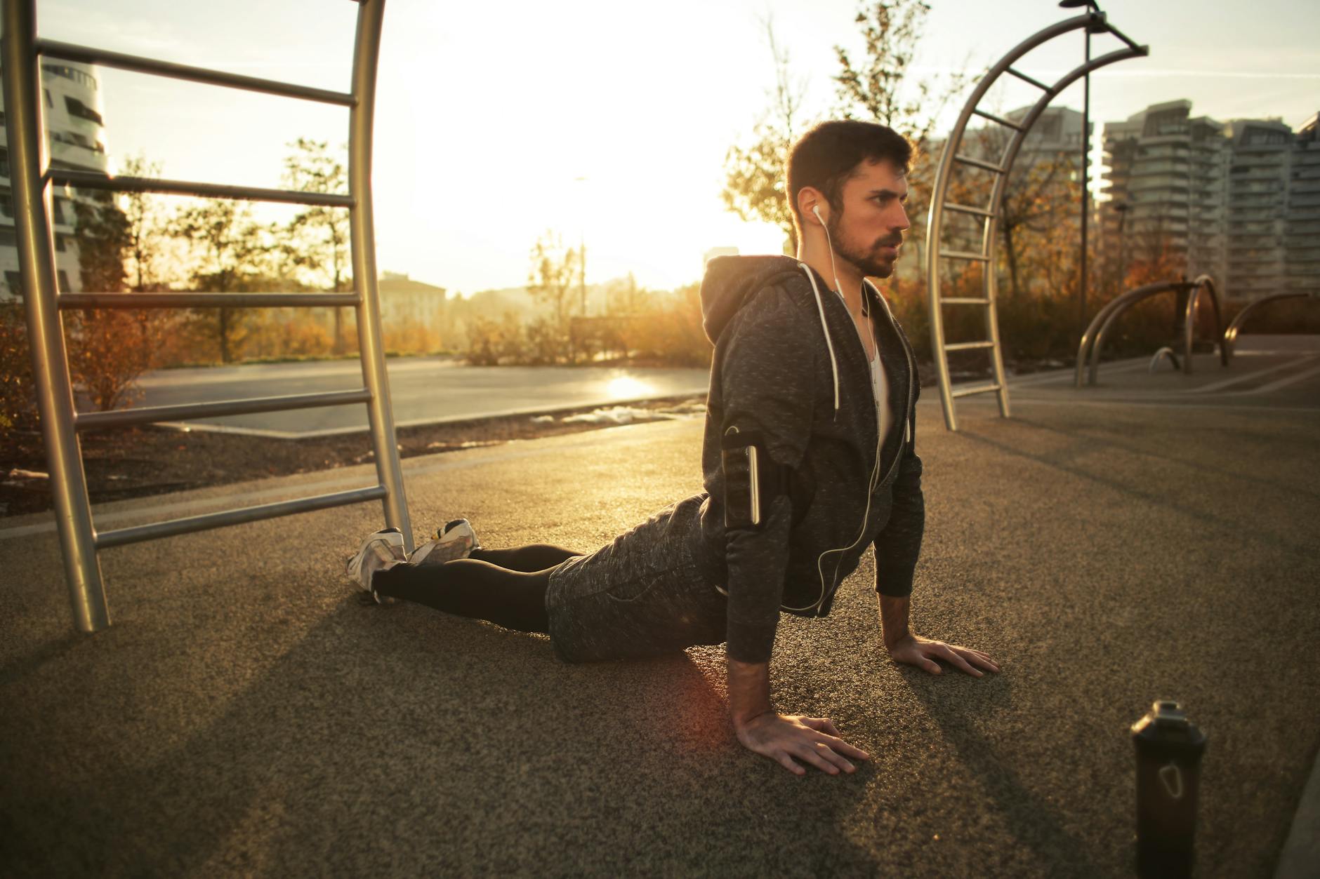 man doing daily exercise