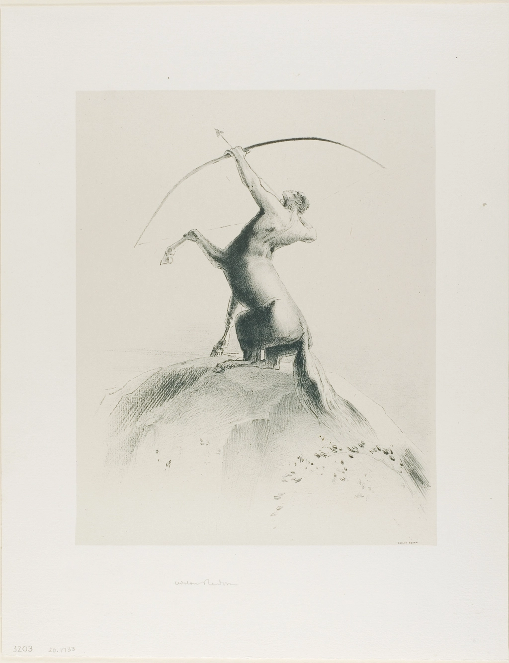 Centaur Aiming Clouds Odilon Redon, evoking: Sagittarius, Sagittarius season, Hellenistic astrology, Zodiac, and wisdom