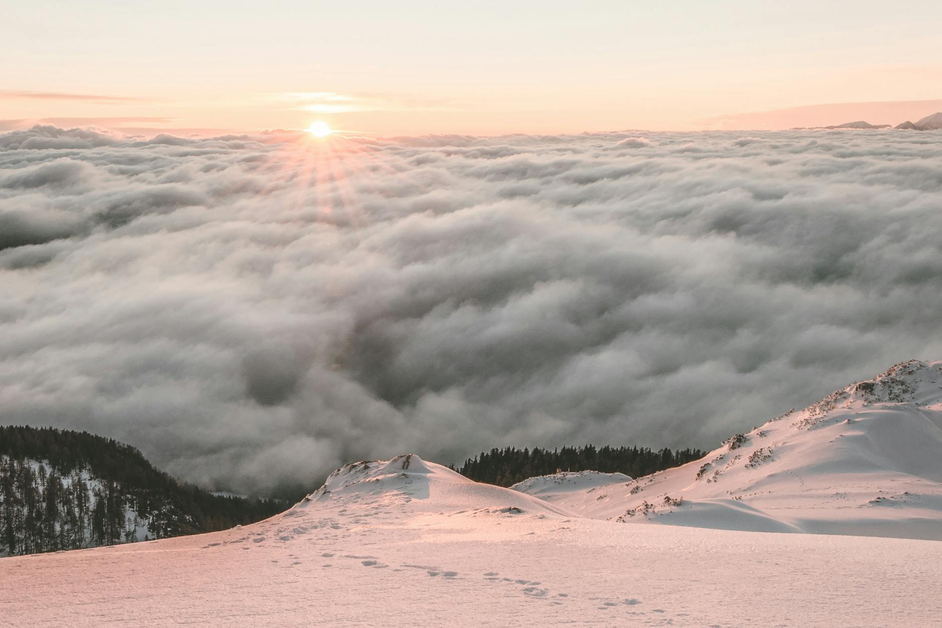 sea of clouds beside mountain, evoking: Sagittarius, Sagittarius season, Hellenistic astrology, Zodiac, and wisdom