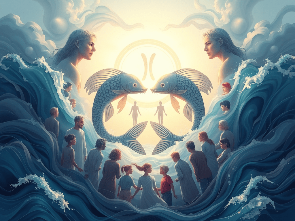 Pisces collective, illustrating: Pisces energy, total dissolution, return of light, Pisces zodiac sign, and Pisces season