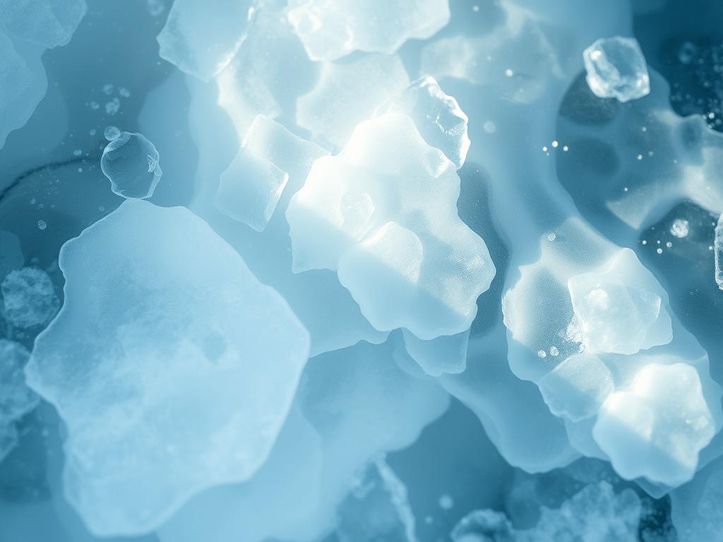 Ice in water, illustrating: Pisces energy, total dissolution, return of light, Pisces zodiac sign, and Pisces season