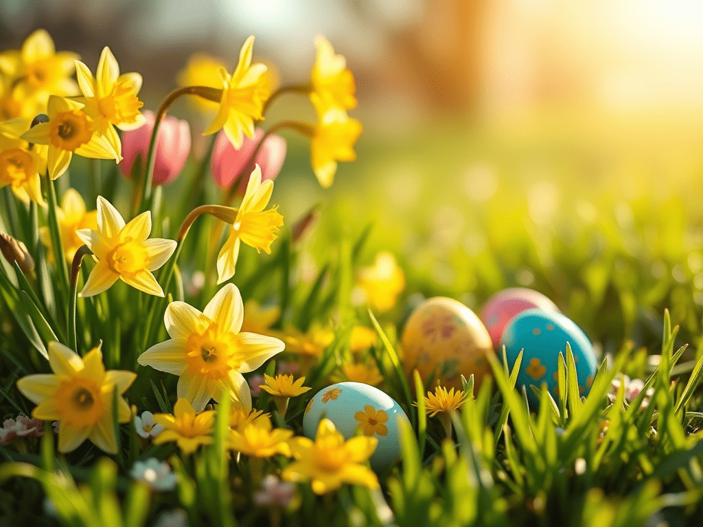 Easter eggs, evoking: Ostara, Spring Equinox, Spring Traditions, Global Traditions, and Rituals of Renewal 