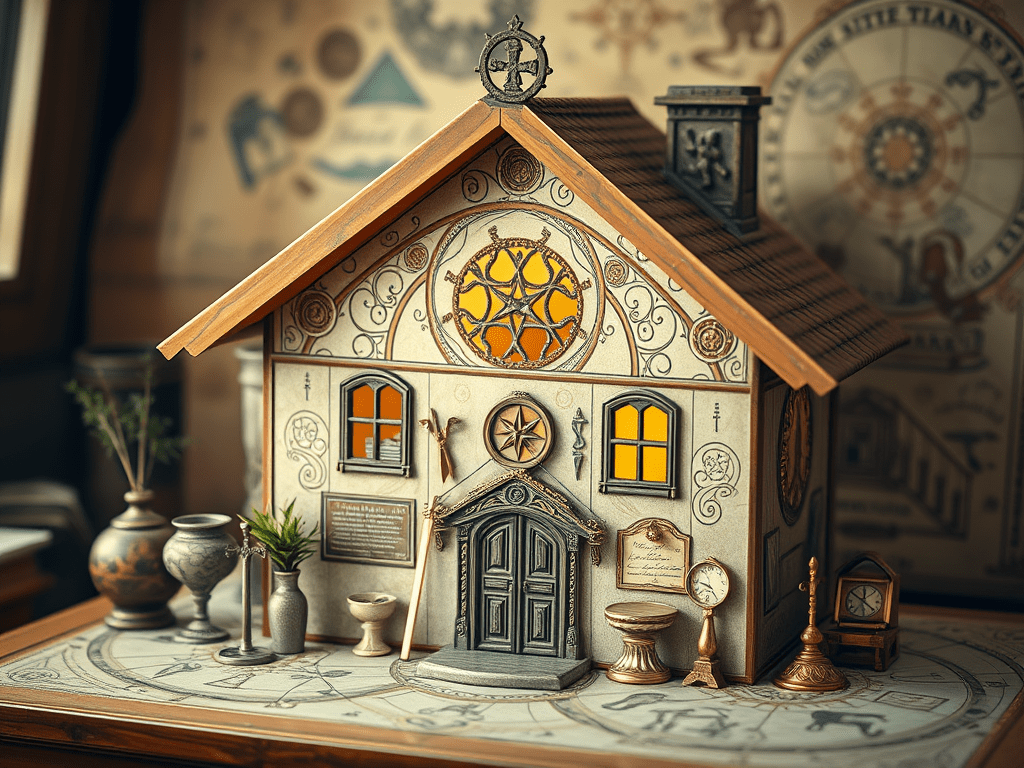 A small, rustic play house—illustrating the themes of the second house
