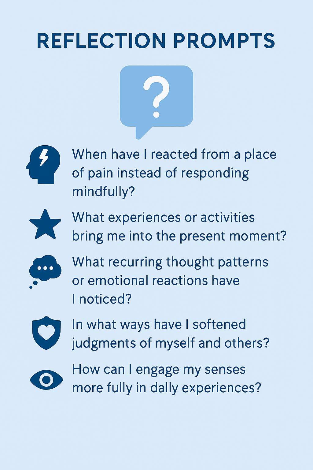 Mindfulness Practice Reflection Prompts infographic