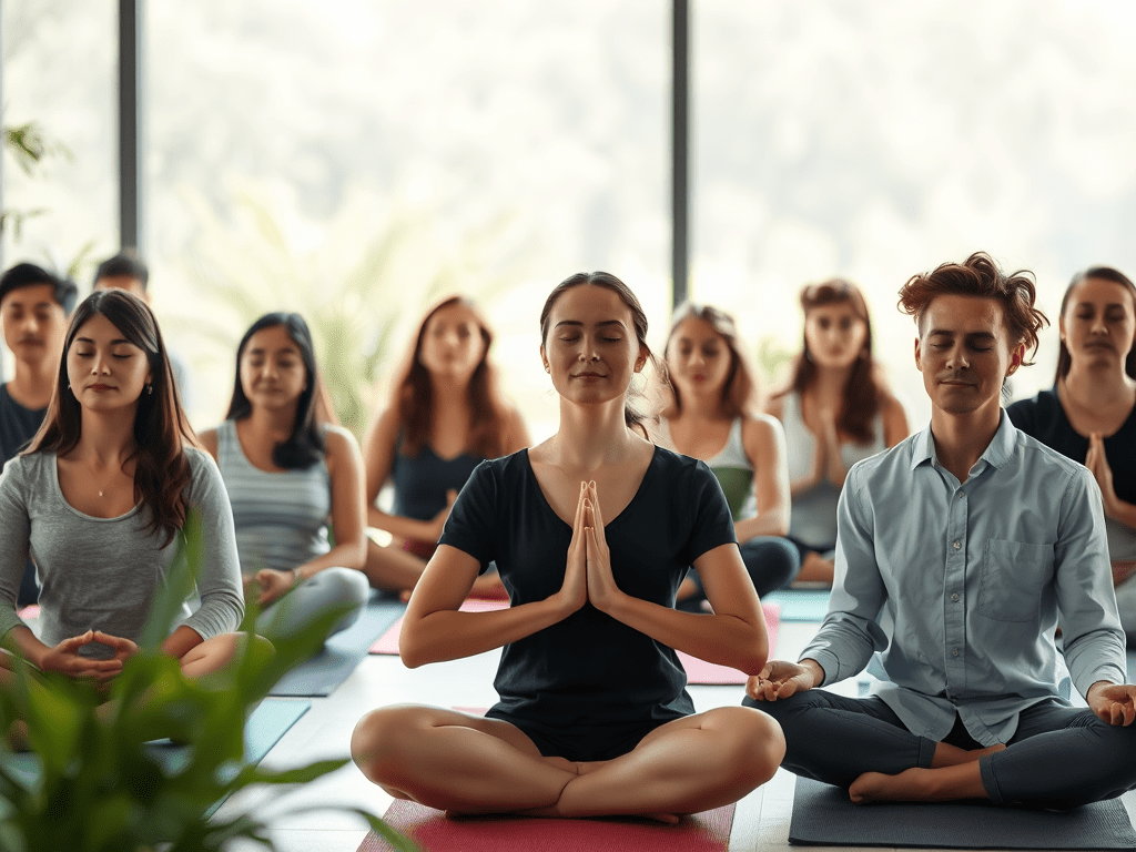 Group of people meditating together, illustrating debunking meditation myths
