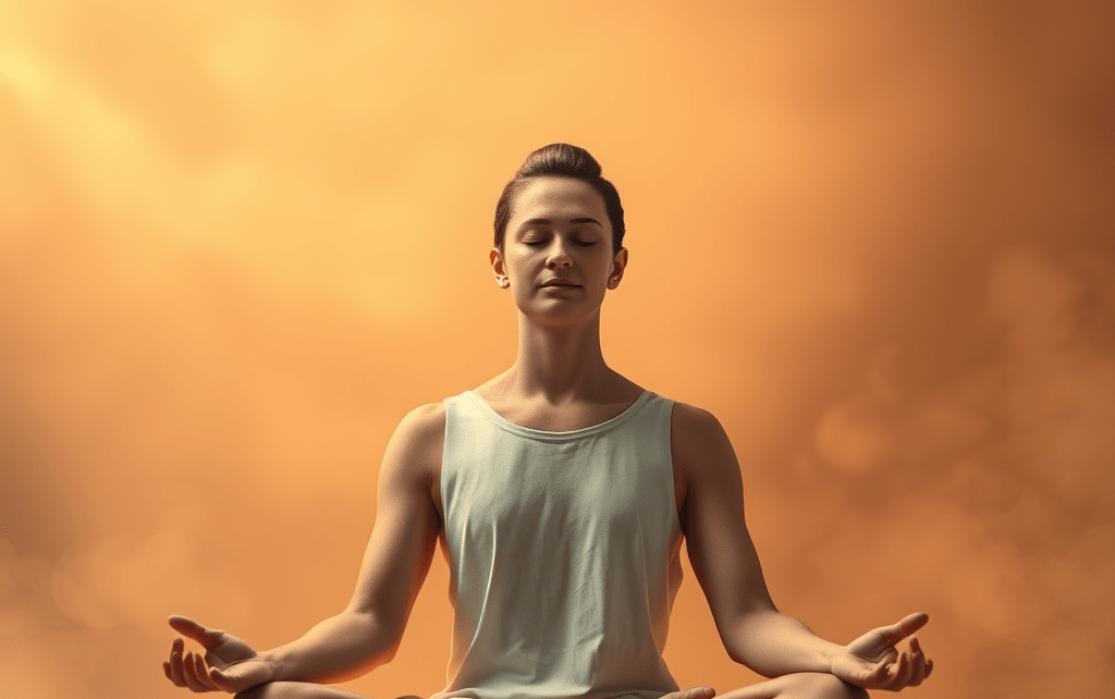 Person letting go in meditation practice and surrendering control for stress relief
