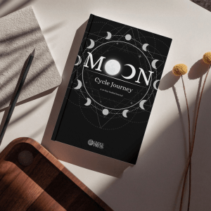Moon Cycle Journey journal on a table