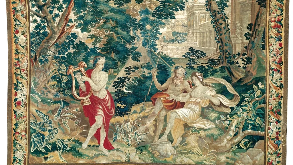 Orpheus Playing Lyre Hades Persephone, evoking: Persephone, Greek goddess, transformation, Scorpio season, and Autumn themes