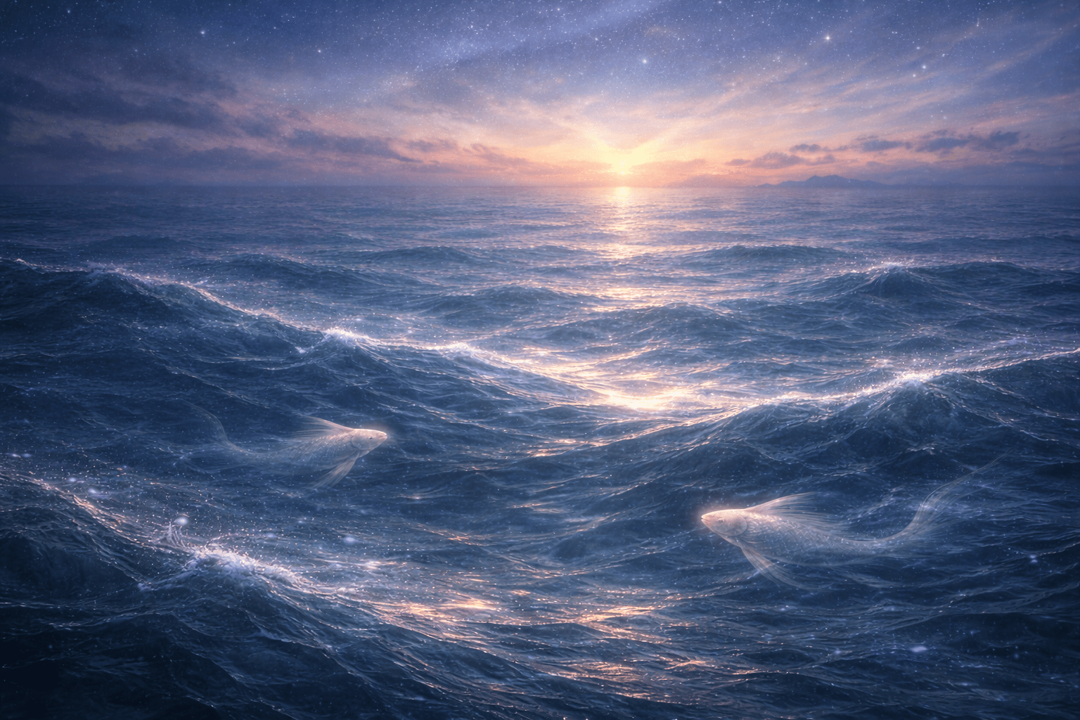 Piscean Sea, evoking: Amphitrite, Pisces, sovereign, continuity, and rhythmic nature
