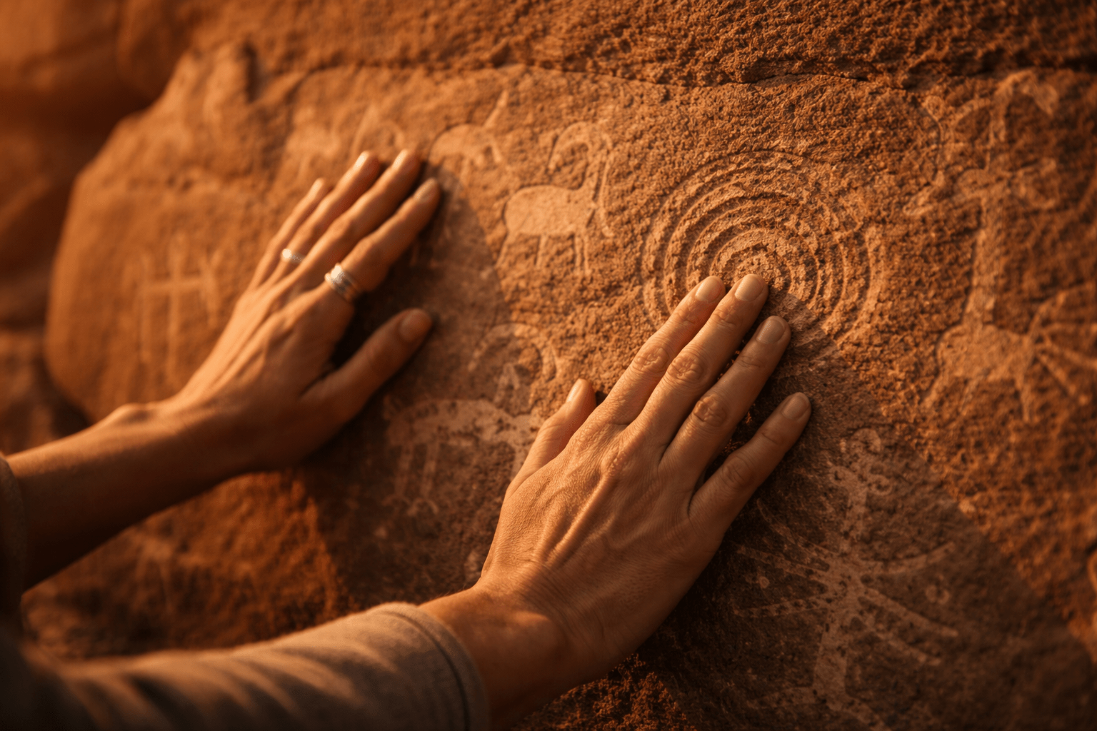 Petroglyphs, evoking: Summer Solstice, Spiritual Retreat, Chaco Canyon, Ancient Wisdom, and Ancestral Puebloans 