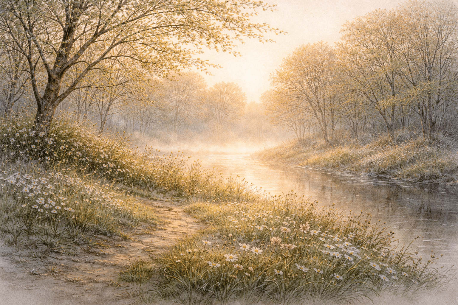 River Spring, evoking: the astrological year, forecast, Spring 2026, astrology, and astrology forecast