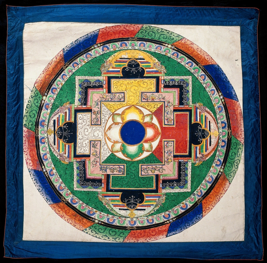 Circle (Mandala). Watercolour Tibetan painter