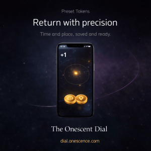 Preset Tokens, extra presets, save time and place in the Onescent Dial