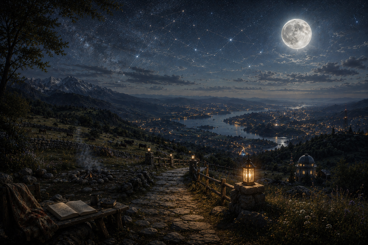 moonlit path, illustrating: May 2026 astrology forecast, Uranus in Gemini, Taurus New Moon 20226, Scorpio Full Moon 2026, and Gemini season astrology