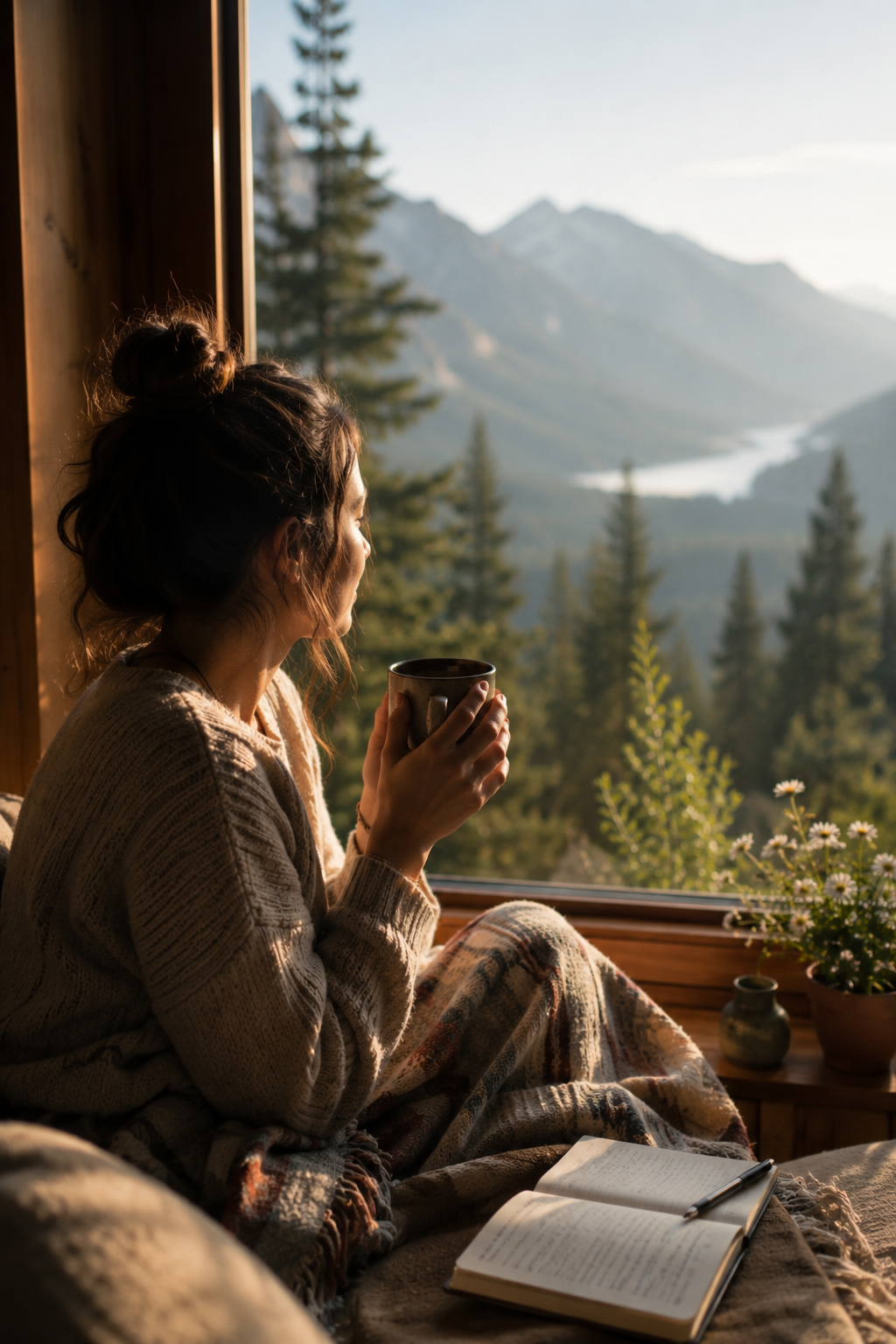 woman at window, illustrating: enjoy the ride, power of perspective, Uranus in Gemini, Gemini New Moon, and spiritual growth