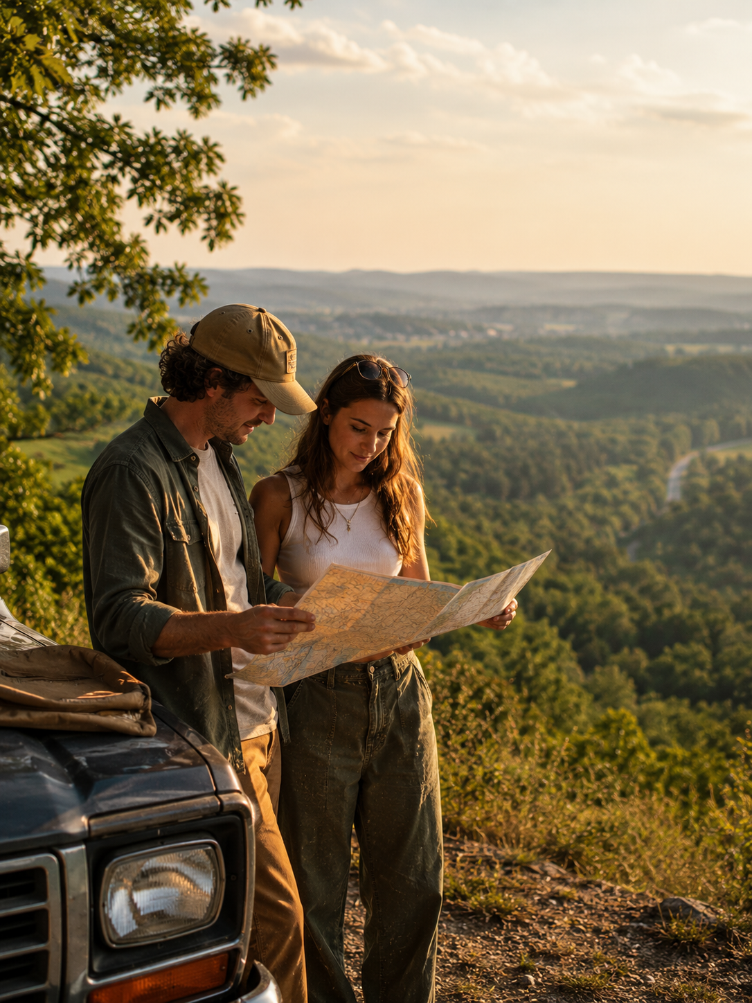 couple with map, illustrating: July 2026 astrology forecast, Leo season, Cancer New Moon, Aquarius Full Moon, and Mercury Direct