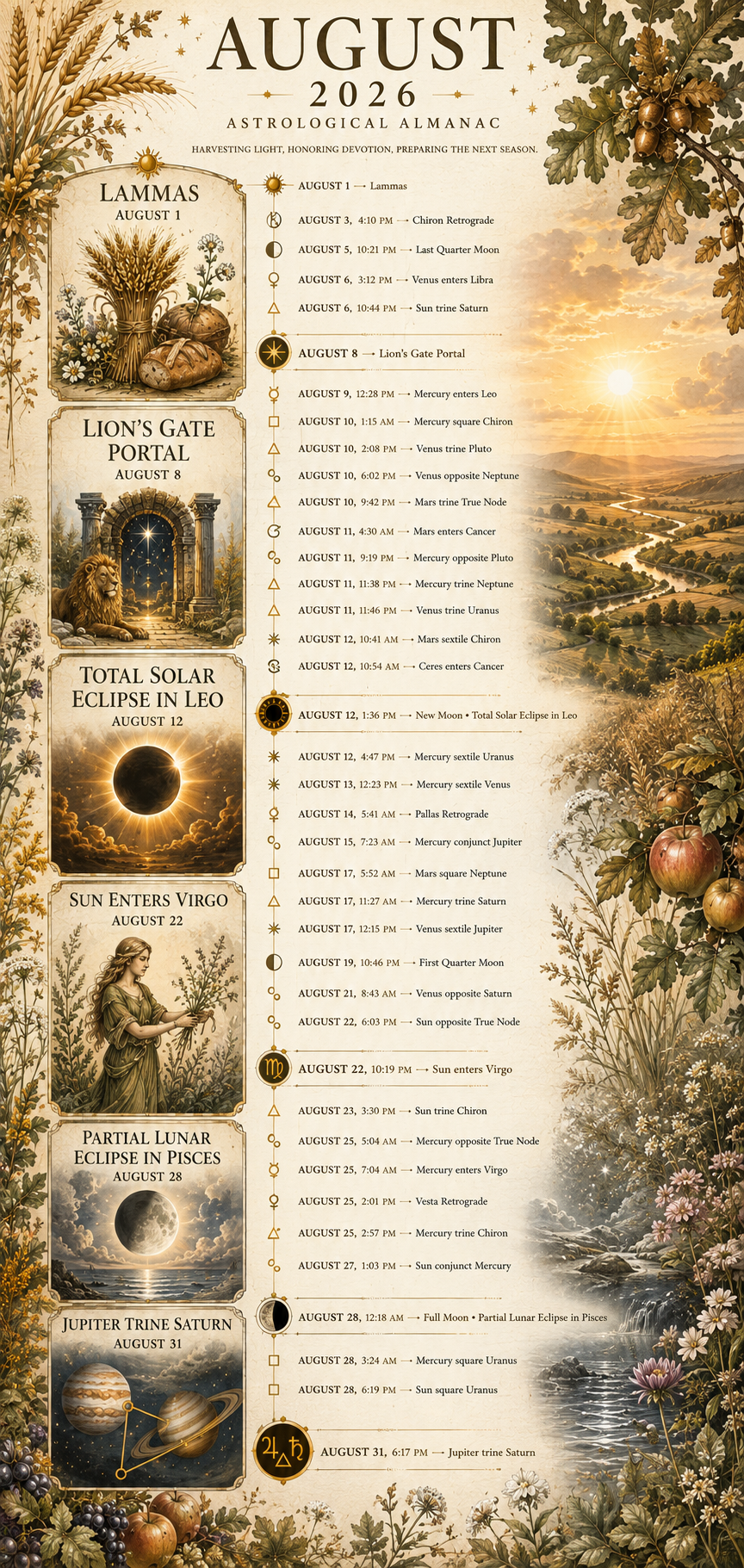 August 2026 Astrology Forecast infographic