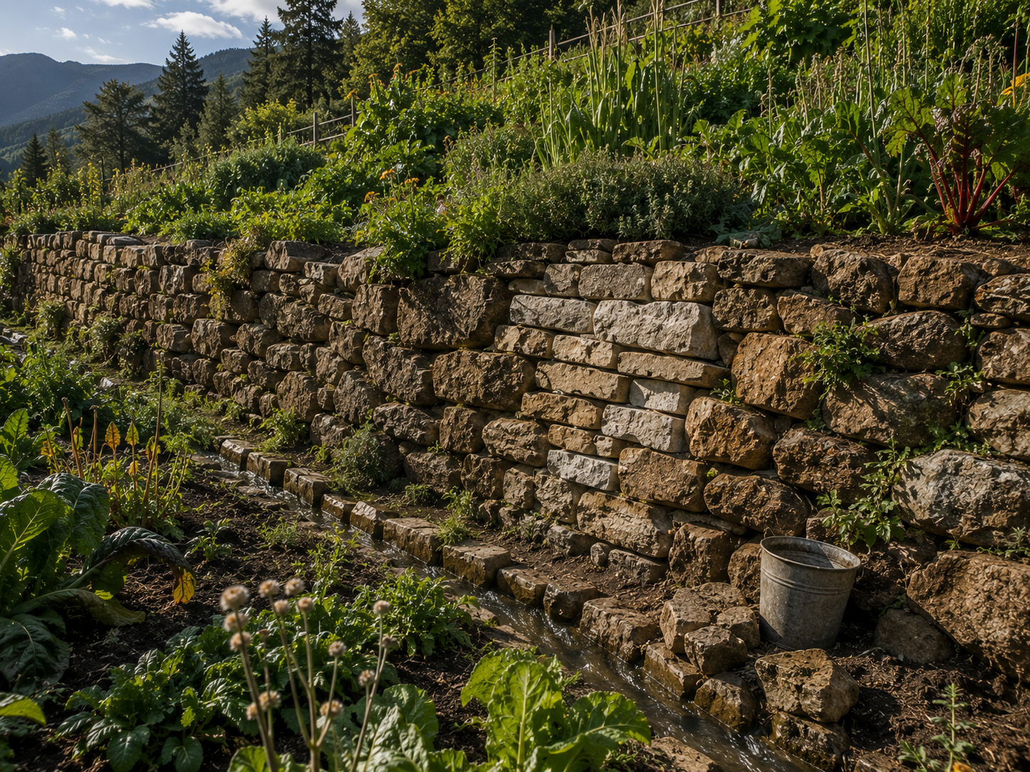 a garden retaining wall