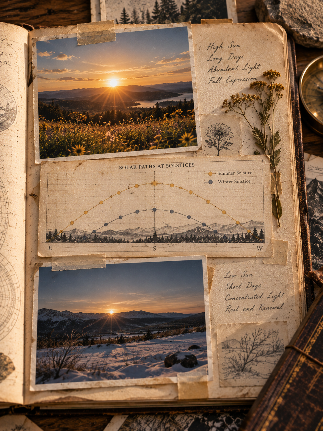 solar cycle journal graphs and photos about solstices and equenoxes