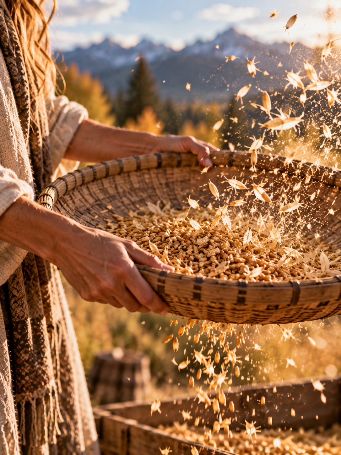 wheat grain and chaff