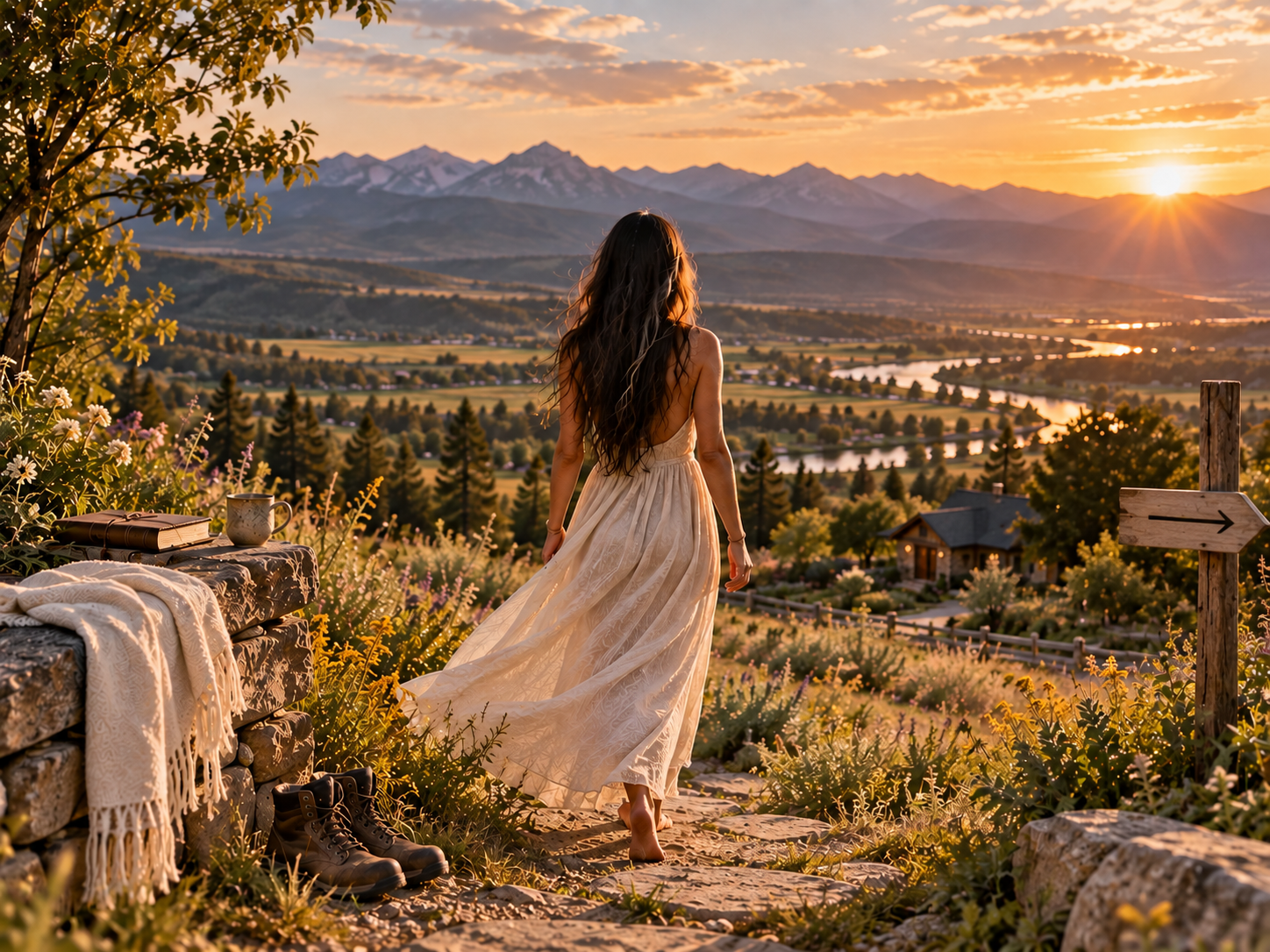 woman walks her own way on a trail