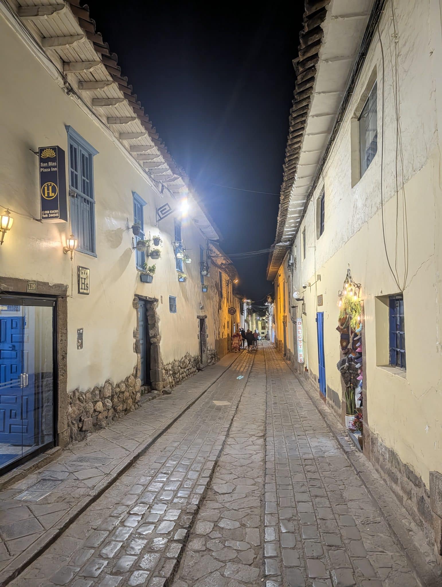 Streets of Cusco Peru at night, photo taken by mayryanna